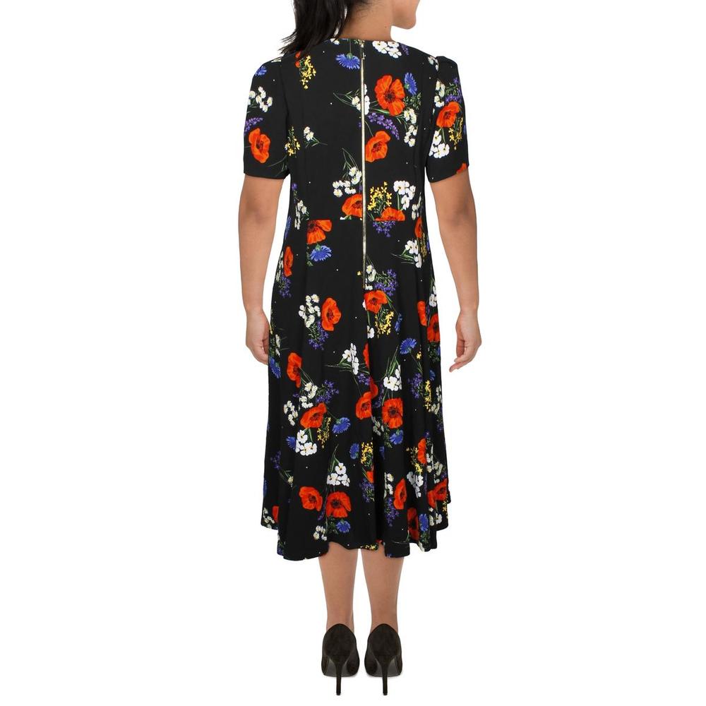 Calvin Klein Womens Black Floral Print Calf Wear To Work Midi Dress Plus NWT - Picture 2 of 2